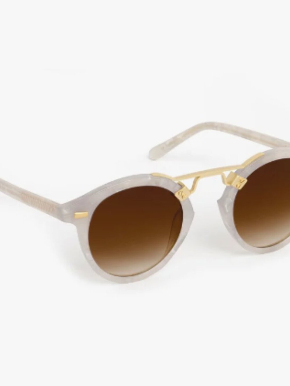 KREWE Classic St. Louis Sunglasses - Alabaster & 18K Gold - EUC - Picture 3 of 5